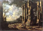 Leonardo Coccorante Harbor Scene with Roman Ruins Germany oil painting artist